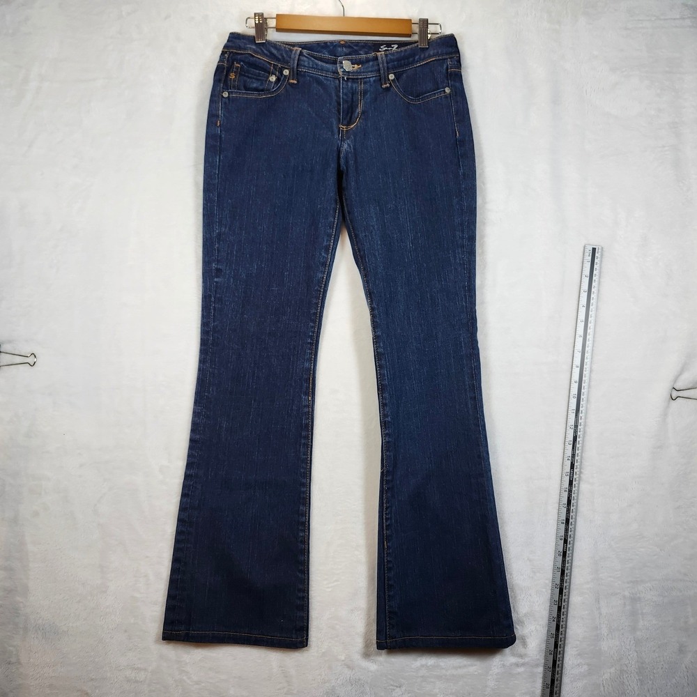 Seven7 Premium Denim Dark Wash Bootcut‎ Jeans Womens 29x30 Mid Rise Indigo